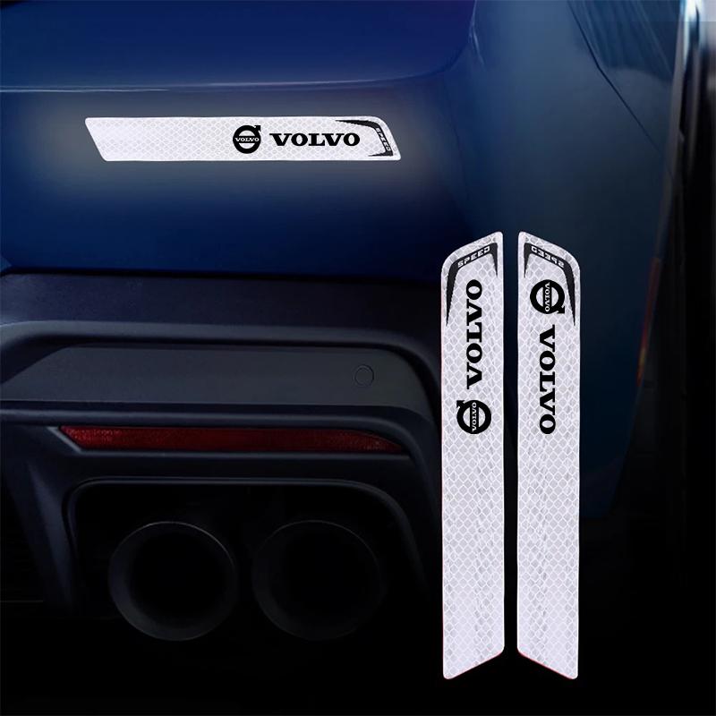 2Pcs Rear Bumper Reflective Anti-Collision Strips for Volvo XC90 XC60 V50 S60 V70 , High Visibility Night Safety Warning Sticker