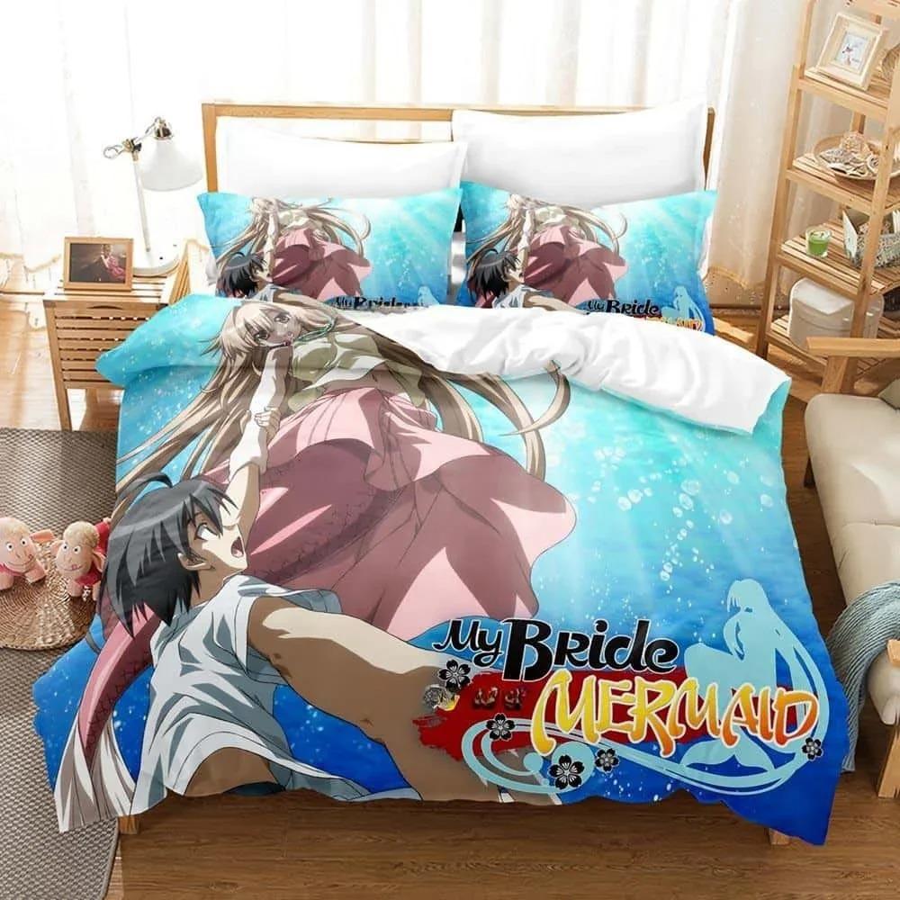 Anime Collectiono No Hanayome My Bride Is A Mermaid Bedding Collection Single Twin Full Queen King Size Bed Collection Adult Bedroom Duvet Cover Co