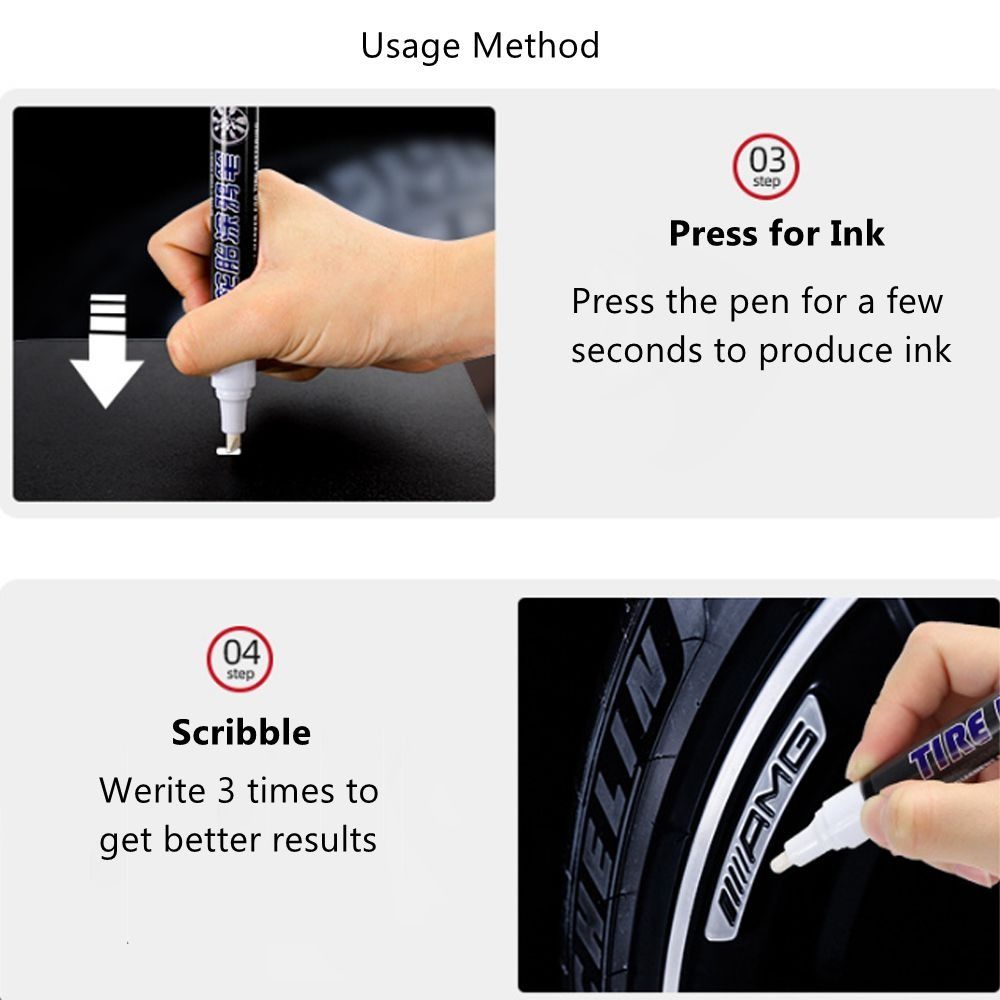 Waterproof Tire Marker for Rubber Meta Glass Car Tires Car Tire Graffiti Paint Pen Tire Paint Pen
