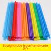 Multicolor Disposable Plastic Straws for DIY Projects, 6x190mm, Flat and Straight Design for Kids