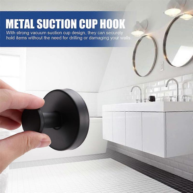 4PCS Metal Suction Cup Hook Strong Vacuum Bathroom Suction Cup Hooks Waterproof Towel Holder Stainle