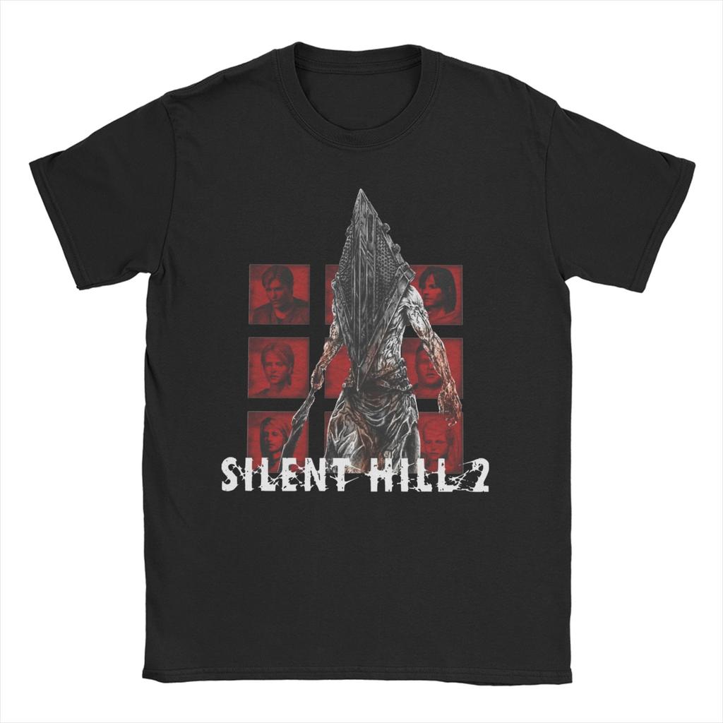 Мужские Женские Футболки Silent Hill Хоррор Игра Чистый Хлопок Одежда Повседневные Футболки с Короткой Рукавой и Круглым Вырезом Большого Размера