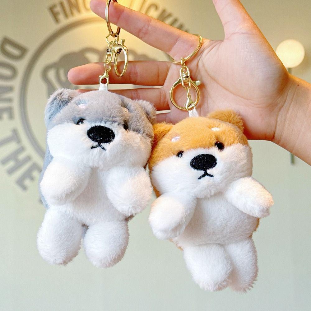 Stuffed Dog Plush Doll Toys Keychain Kawaii Lovely Bag Pendant  Birthday Gift