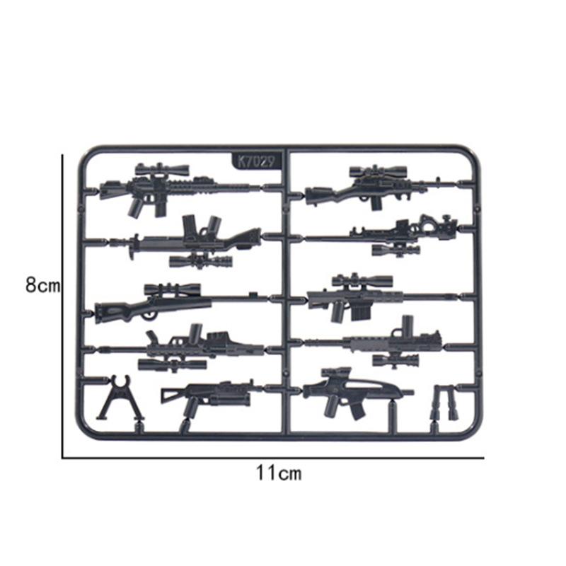 Военный строительный блок, аксессуары для кукол, оружие, сборка, строительный блок, двухцветная снайперская винтовка, доска, игрушка