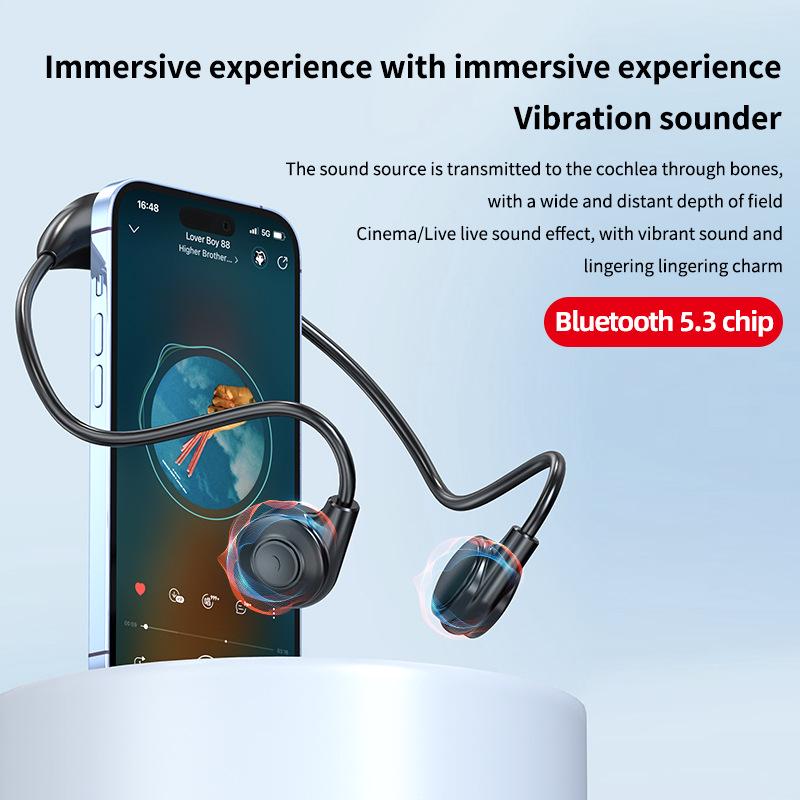 Новые Bluetooth-наушники M2 с двойным ухом, костной проводимостью - Беспроводные, не вкладыши, спортивный дизайн с шейным ободком
