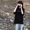 Short-sleeved black t-shirt women's summer new Harajuku ins loose and versatile base solid color top student tide