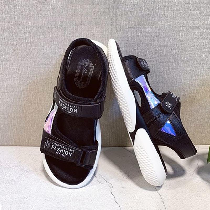 Sports Sandals Women's Non-slip Light All-match Casual Net Red Sponge Cake Thick-soled Beach Shoes Colorful Decorative Ladies Sandals