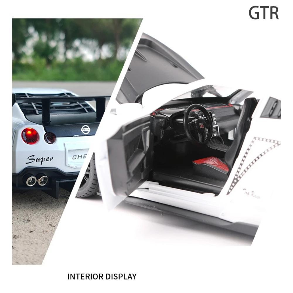 1/24 Skyline Ares Nissan GTR R34 R35 литой спортивный автомобиль модель литой металл гоночный автомобиль модель имитация звука света детские игрушки подарок