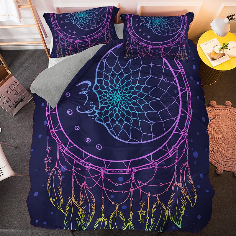 Dreamcatcher Duvet Cover Set Psychedelic Bohemian 3D Print King Queen Polyester Comforter Cover for Kids Boys Girls Bedding Set