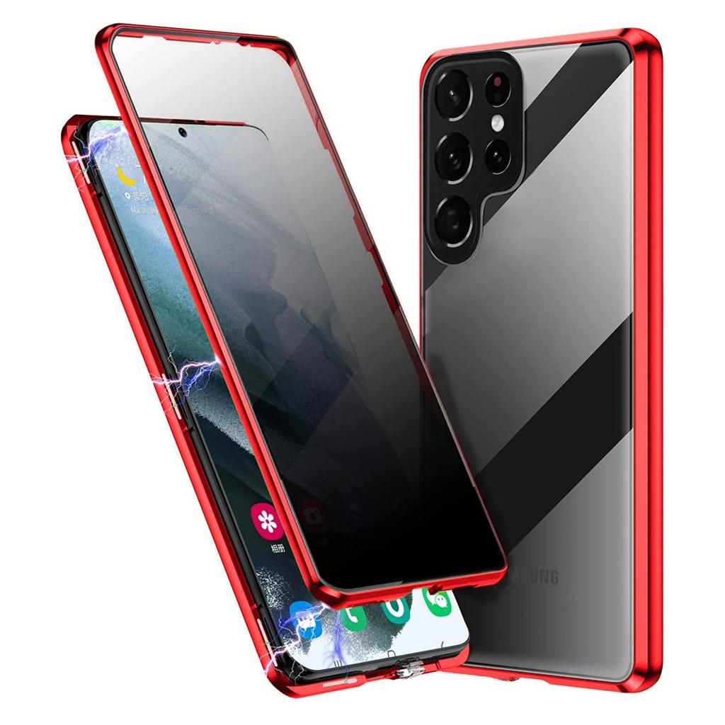 Подходит для Samsung S25ultra Магнитный чехол для мобильного телефона с защитой от подглядывания S24FE Полностью закрытый стеклянный магнитный металлический защитный чехол