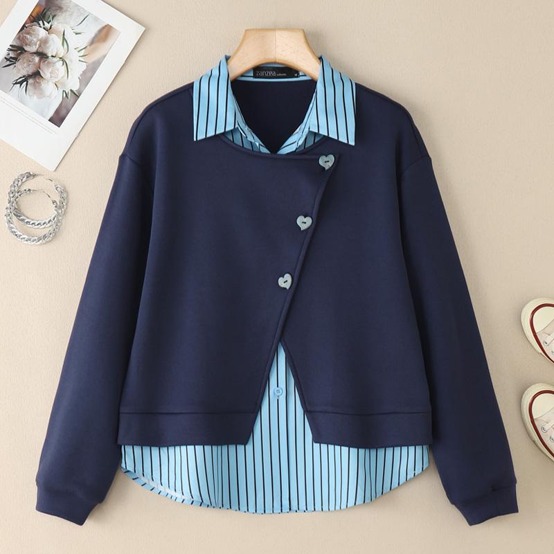 ZANZEA Женские лоскутные повседневные пуловеры с отложным воротником и длинными рукавами, осень