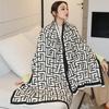 Fall Winter Geometric Warm Scarf Double-sided Cashmere Thick Student Shawl