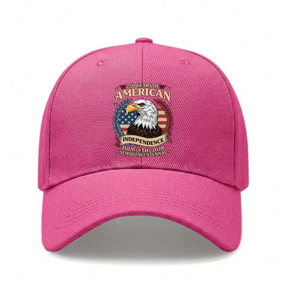 [Patriotic Baseball Cap] 250Th Anniversary USA Eagle Print Polyester Adjustable Hat Breathable Casual Outdoor Sports Independence Day Gift Unisex