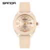 SANDA New 6287 Male And Female Students Leisure Exam Quartz Watch Night Light Waterproof Double Calendar Quartz Watch