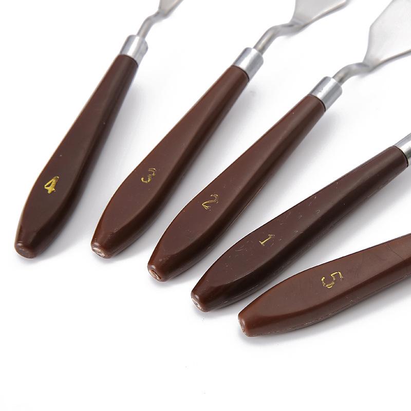 Набор из 5 пластиковых мастихинов для живописи для смешивания масляных, акварельных и акриловых красок