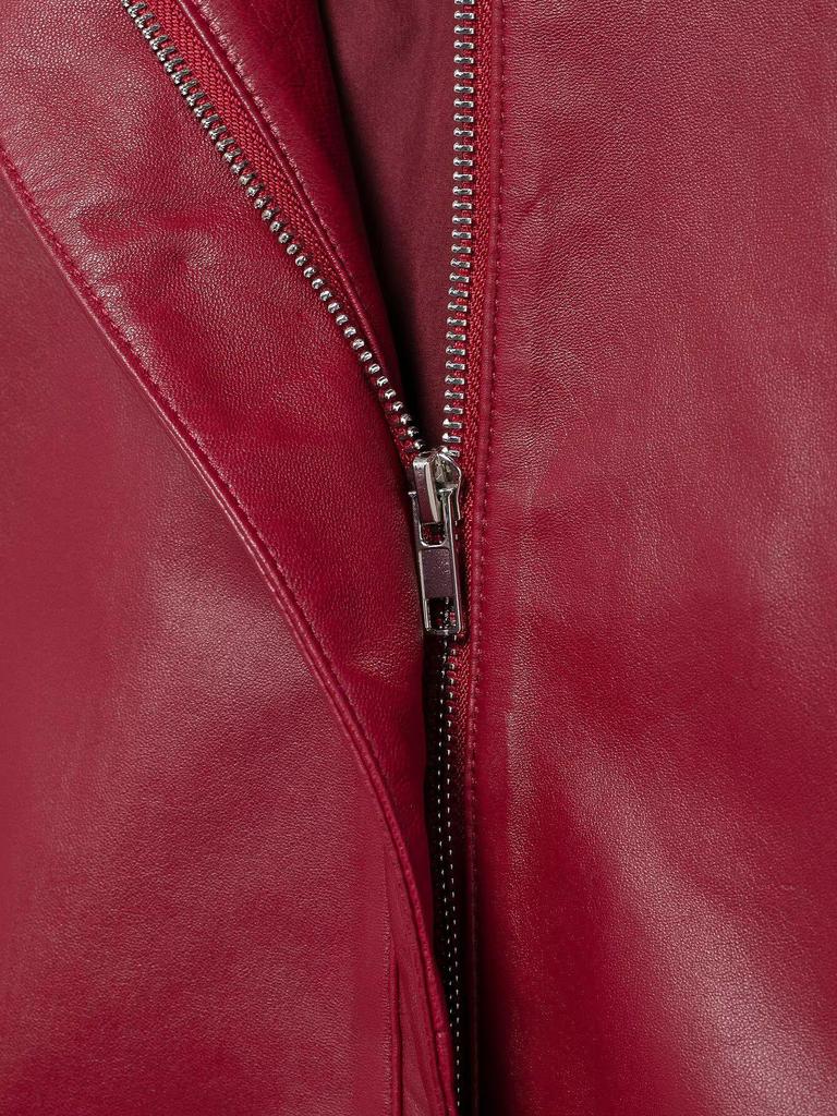 Женская мода весна 2025: Европейский и американский стиль Кожаный короткий плащ на молнии