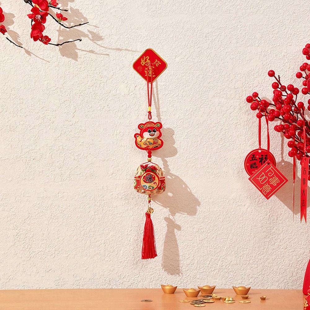 Creative Spring Festival Decoration Pendant Reusable New Year Ornaments Red Lantern String Home
