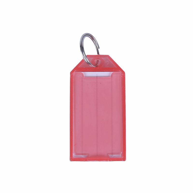 20Pcs Tough Plastic Key Tags with Split Ring Label Window Assorted Colors