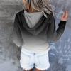Women's Casual Fashion Vintage Print Long Sleeve Button Pullover Hoodies Sweatshirts