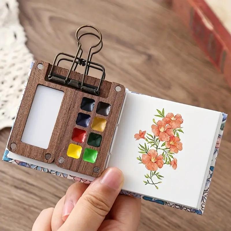Portable Travel Handmade Watercolor Paint Palette Tray Box Empty Box