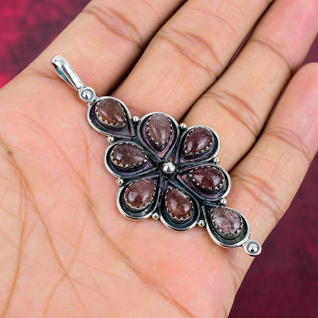 Подвеска Sunstone из цельного серебра 925 пробы, подвеска из драгоценного камня ручной работы, подарки для жены, абсолютно новая подвеска