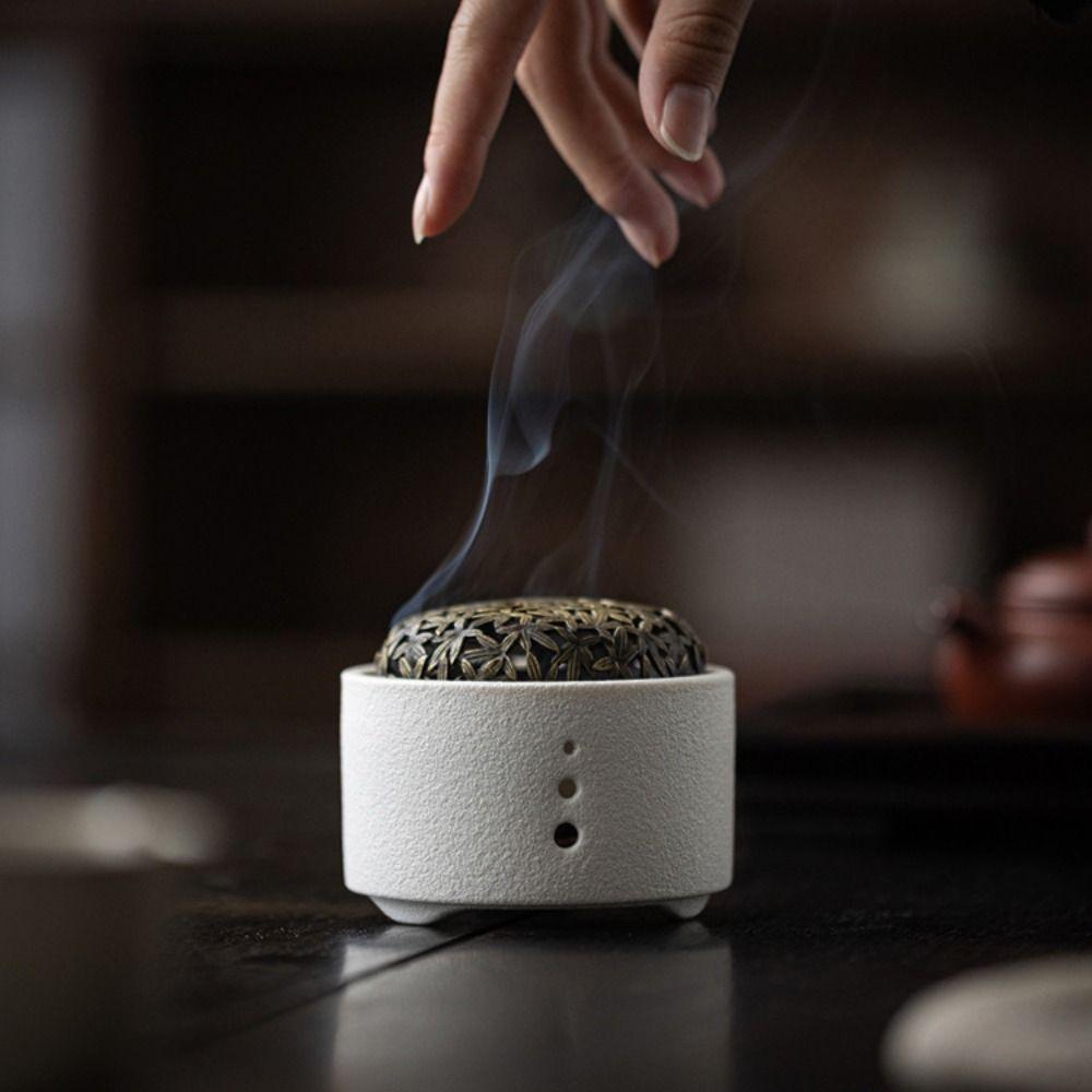 Retro Line Incense Burner Ceramics Aromatherapy Holder Antique Style Incense Censer  Camping Garden