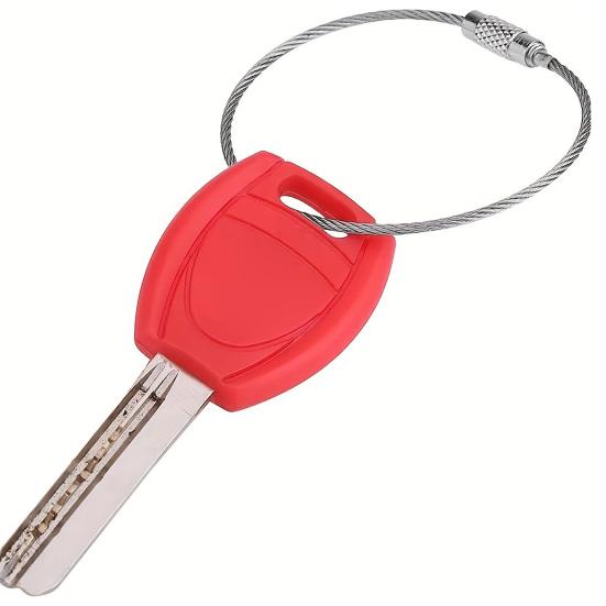 10Pcs Stainless Steel Wire Keychains 1/1.5/2mm Cable Loop Connecter