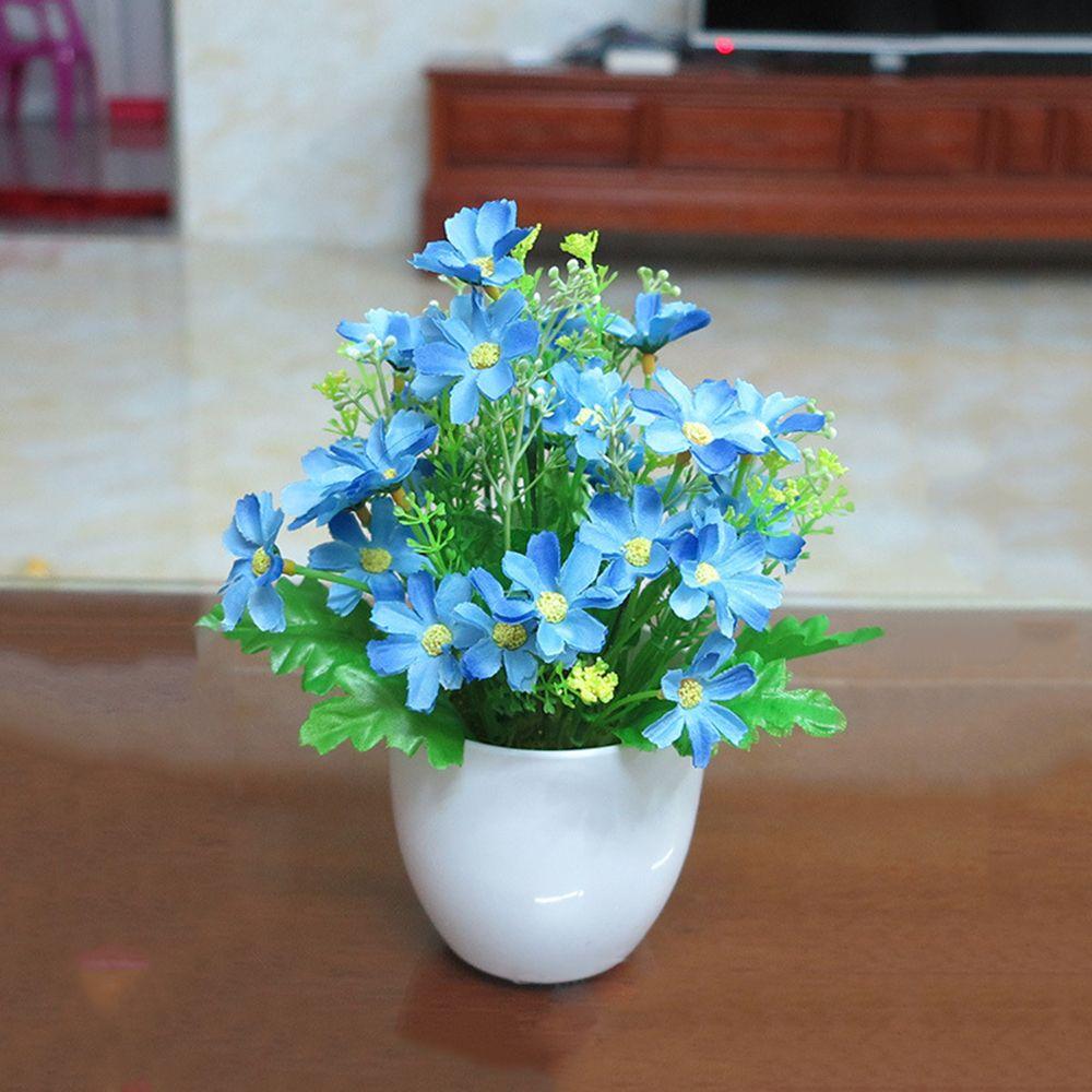 Домашний декор Праздничные принадлежности Искусственные растения Шелковые хризантемы Имитация бонсай Цветы в горшках