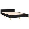 VidaXL Bed Frames with Headboard, Upholstered Bed with Slat Base, Double Bed with Footboard, Adult Bed, Modern, Black 379536