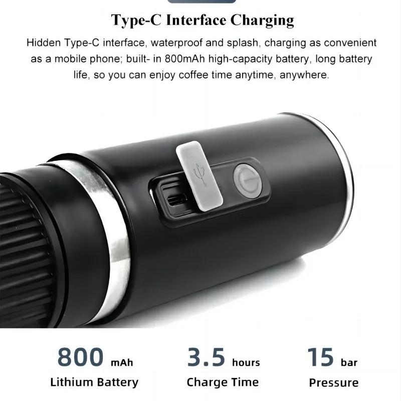 Портативная автоматическая эспрессо-машина, размер капсулы, кофейный порошок, универсальный