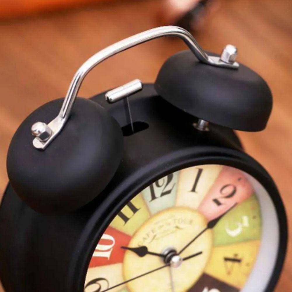 Plastic. Vintage Retro Alarm Clock Small Table Desk Quartz Clock Bedroom Living Room