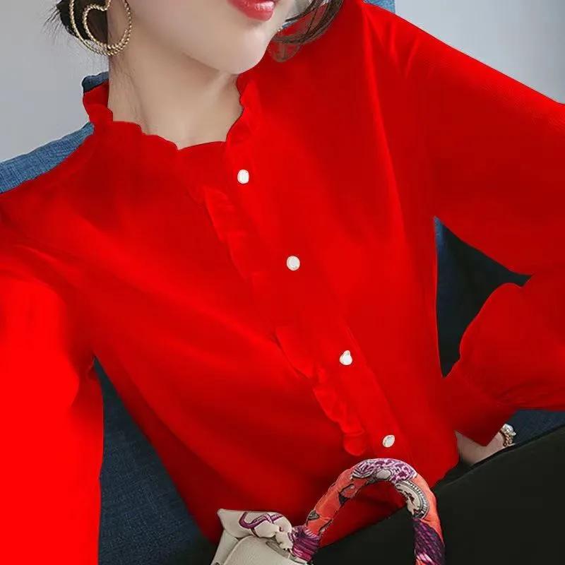 Весенне-осенняя женская рубашка Популярная однобортная Удобная женская рубашка Модная женская рубашка оверсайз Уличная одежда Женская блузка для повседневной носки