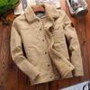 Новая мужская зимняя куртка с хлопковой подкладкой, с начесом и утолщенными лацканами, теплая куртка с хлопковой подкладкой, повседневная куртка для людей среднего и пожилого возраста, куртка с хлопковой подкладкой