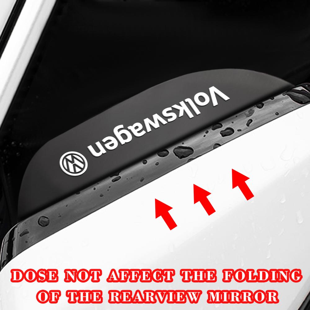 For VOLKSWAGEN VW 2pcs Car Rear View Mirror Sticker Silicone Rain Eyebrow for Volkswagen Passat Tiguan Golf Bora Jetta Scirocco