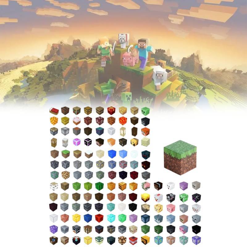 50 шт. Строительные магнитные блоки Детская креативная обучающая игрушка в стиле Майнкрафт