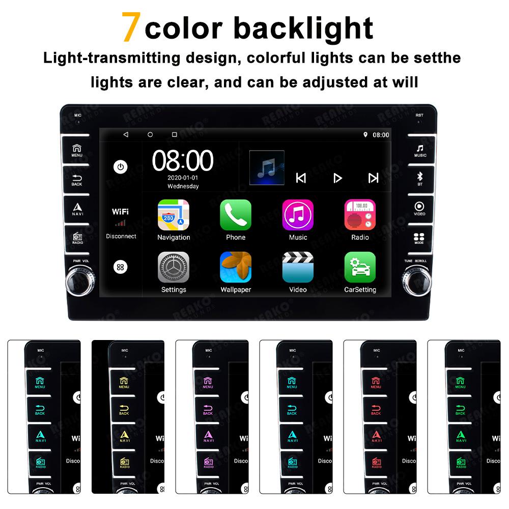 Reakosound 8 Inch Car Radio 1 Din Wireless CarPlay Android Auto Car Multimedia Player Bluetooth Video MP5 Player 8" Touch Screen Wifi HD Video FM