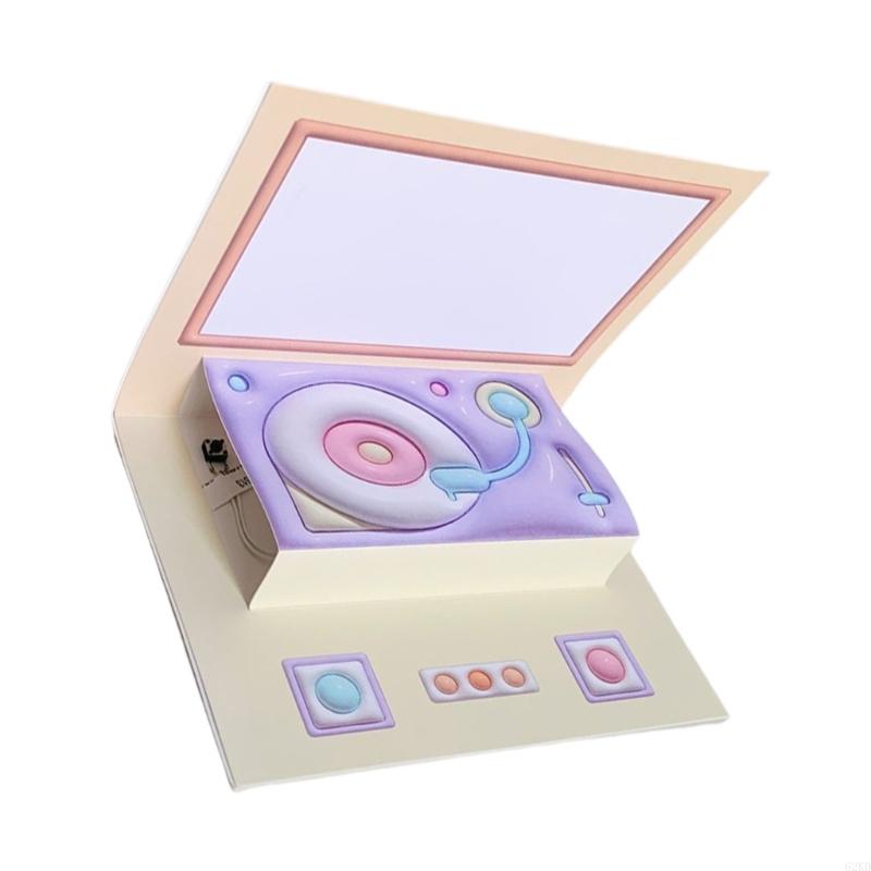 Всплывающая открытка на День матери 62KD, всплывающие открытки на день рождения в виде фонографа с конвертом и съемной запиской для женщин, девушек, бабушки