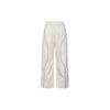 SS24 Woven Comfortable Lace-Up Straight-Leg Casual Pants Women Bottoms White FN1950-072