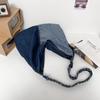 Студенческий рюкзак Джинсовая сумка через плечо Color-block Ленивый стиль Большая вместимость На одно плечо Женская Универсальная Модная