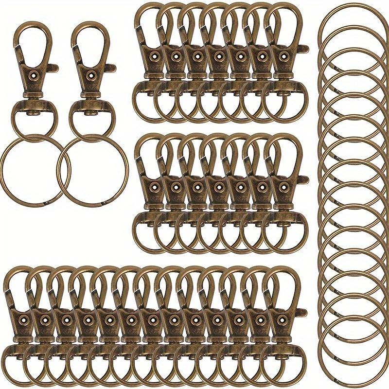 50 поворотных карабинов + 50 колец для ключей, набор брелоков с карабином, игрушка-подвеска для рюкзака, украшение, брелок для ключей, набор пряжек для веревок для домашних животных