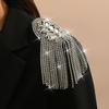 European and American fashion full diamond shoulder accessories tassel shoulder patch brooch