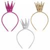 Sparkling Tiaras Crown Headband for Party Soft Padded Hairhoop Hair Accessory for Parties and Birthday Festival Hairband