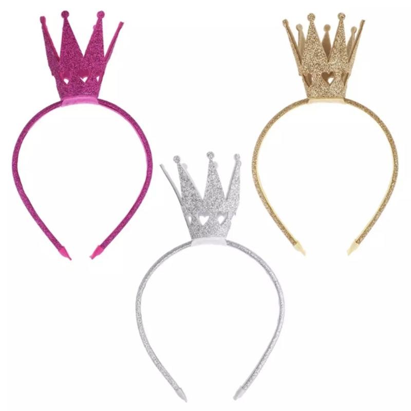 Sparkling Tiaras Crown Headband for Party Soft Padded Hairhoop Hair Accessory for Parties and Birthday Festival Hairband