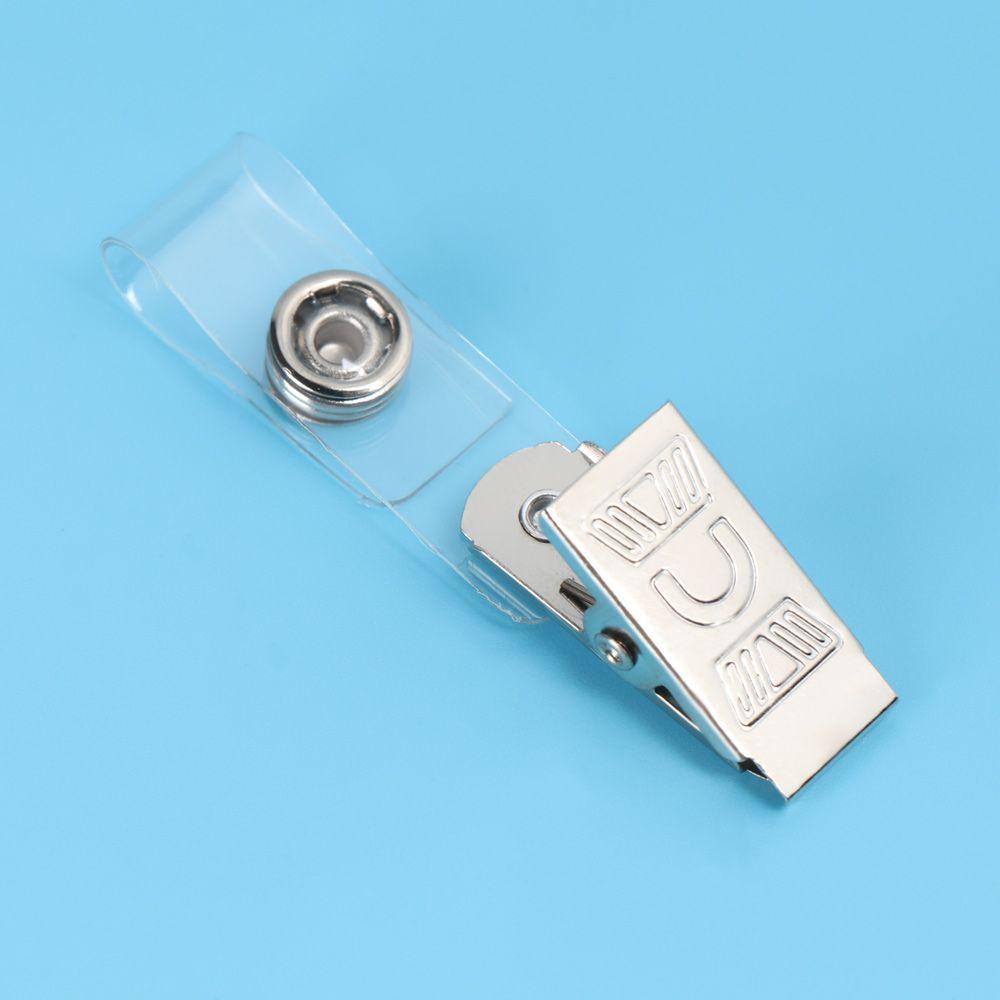 10/20/50pcs 4 Styles Reel Skipping Metal Pull Card Holders Kawaii Clips ID Card Badge Lanyard Clip