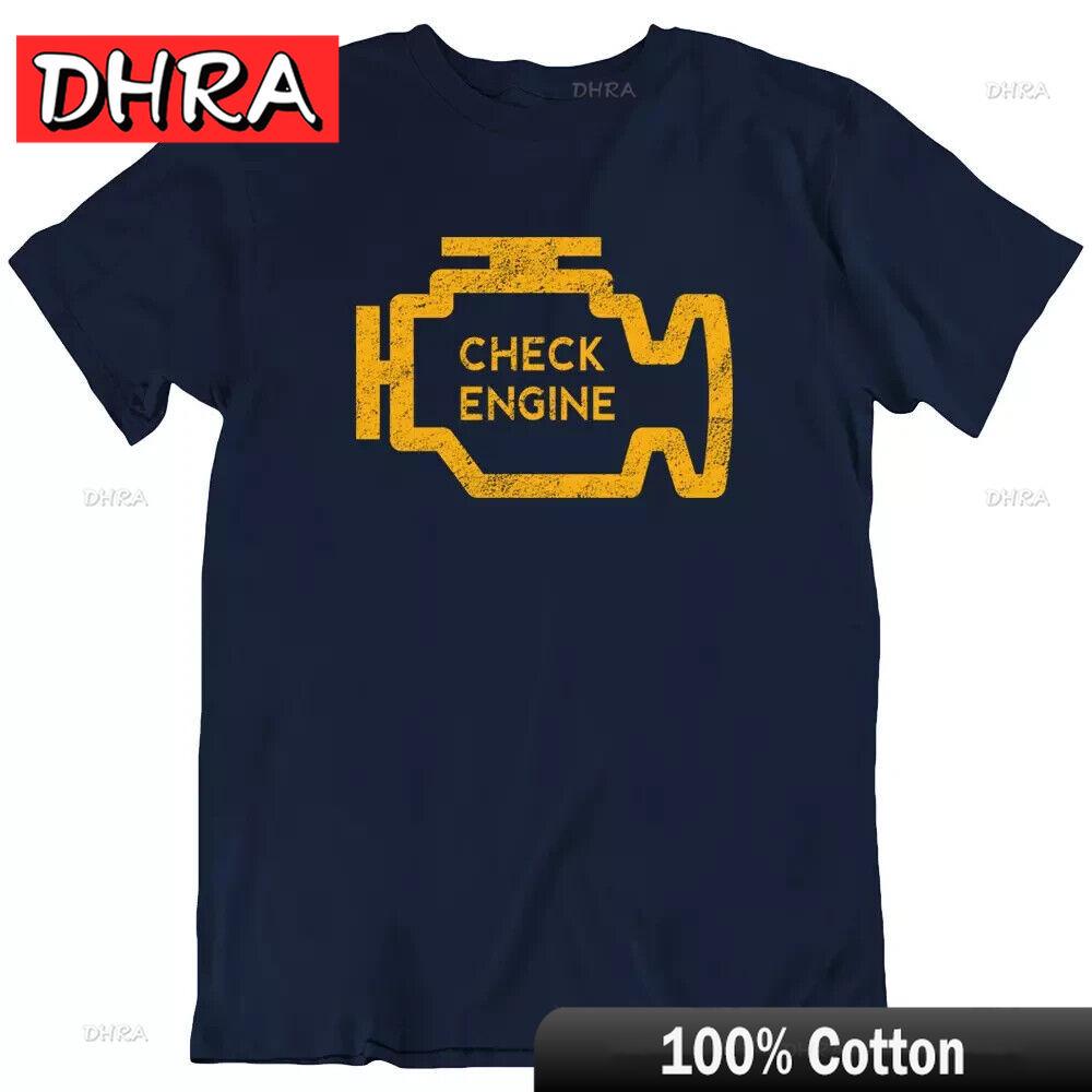 Check Engine Гоночный автомобиль Знак Водитель Бензиновая голова Гонщик Футболка Футболка Подарок Новый Крутой Стильный Удобный Мужской Дерзкий Футболка Графический Триповый