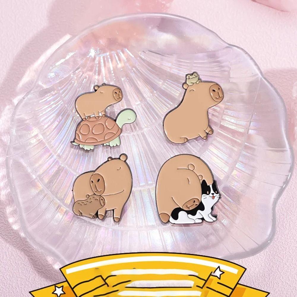Turtle Capybara Brooch Cute Animals Pins Lightweight Cartoon Enamel Pins  Girl