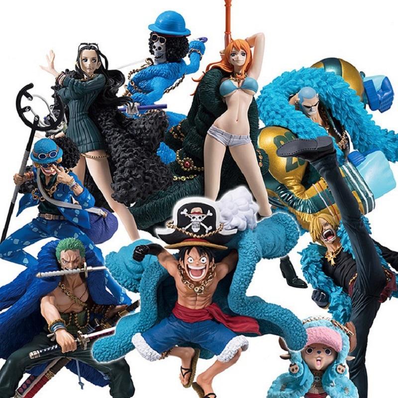 Фигурка Аниме One Piece 20-й Юбилей Синяя Версия Luffy Zoro Chopper Sanji Robin Franky Usopp Nami Brook Фигурка Действия Модель Игрушка