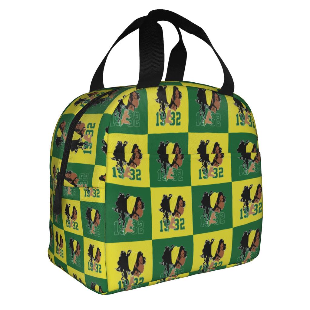 CHI ETA PHI Sorority Nurse 1932 Insulated Lunch Bags for Green and Yellow Resuable Cooler Thermal Bento Box Work School Travel