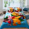 Cute 3D Printed Cartoon Pooh Bear Duvet Cover and Pillowcase Set - Home Decor, Creative Plus Size Bedding Set Suitable for Boys,