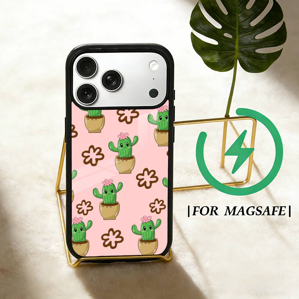 Cactus Succulents Phone Case For iPhone 17,16,15,14,13,12,Plus,Pro,Max For Magsafe Magnetic Wireless Charge